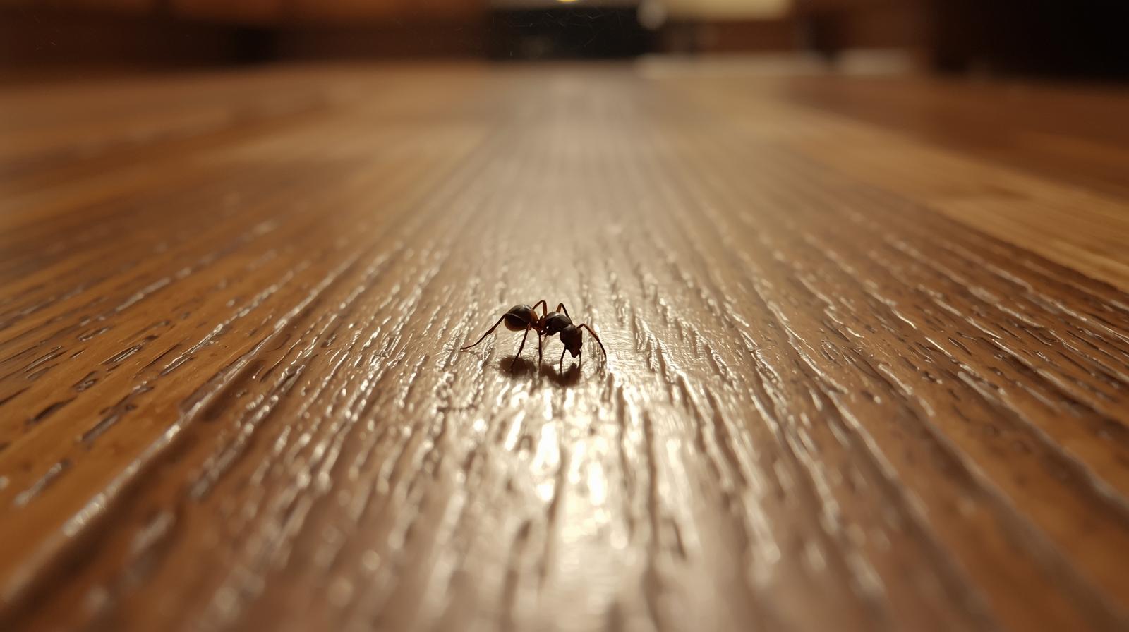 Ant on indoor floor - perimeter pest control