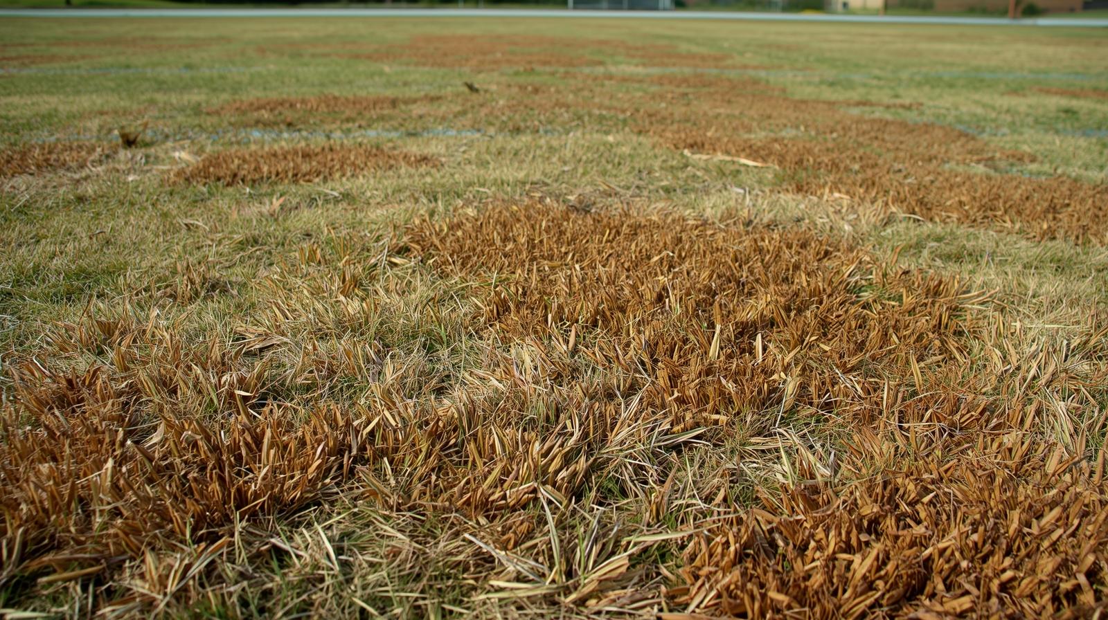 Dollar spot disease on lawn